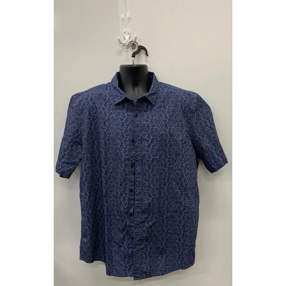 NWT Alfani Classic Regular Fit Men's Blue Button Up Shirt Sz XL MSRP $50